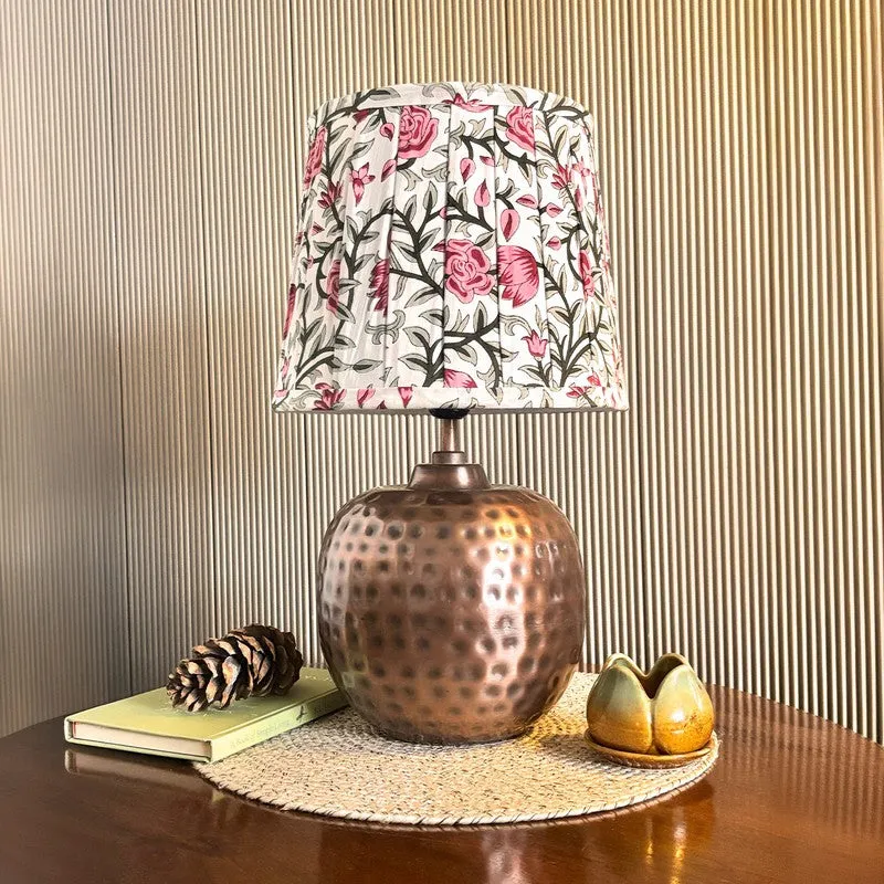 Rosette Warm Metal Base Cotton Table Lamp - Multicolor media 3
