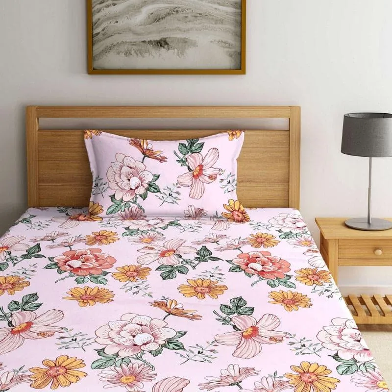 Camellia Floral Bedsheet - 150 GSM media 1