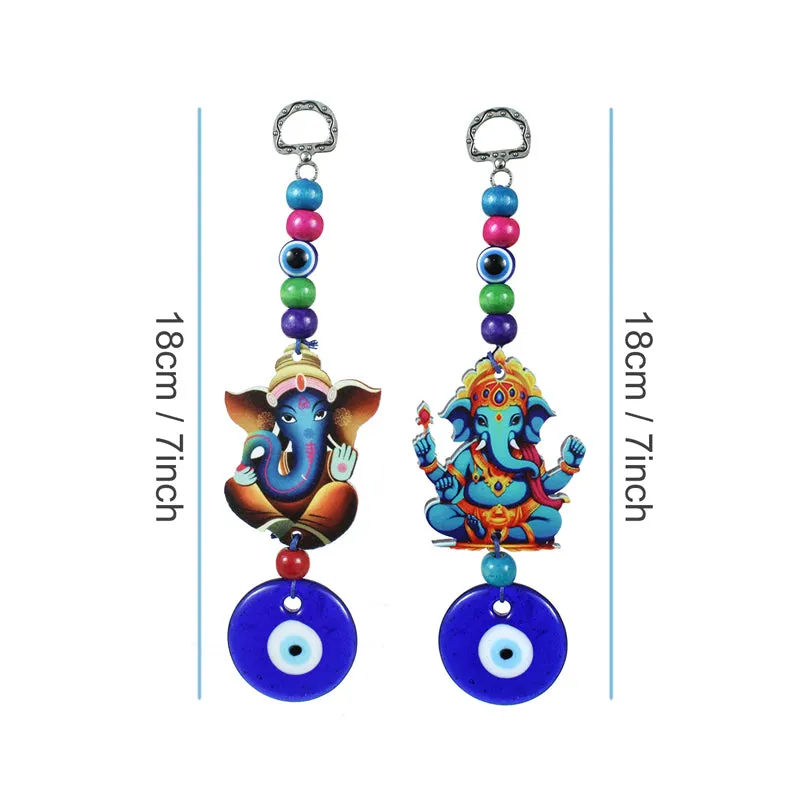 Ganesha Gajendra Evil Eye Metal Wall Accent - Set Of Two media 7