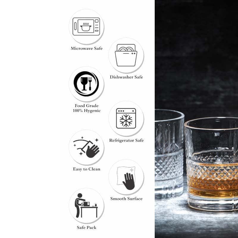 Cassey Old Fashioned Glasses (280 ML) - Set Of Six media 4