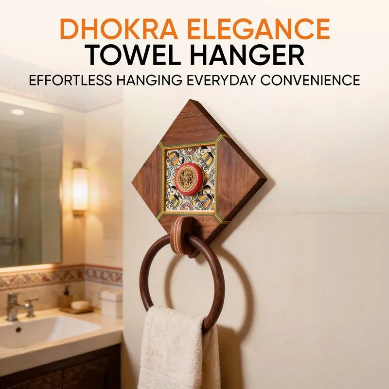 Gitika  Brass & Wood Towel Hanger media 4