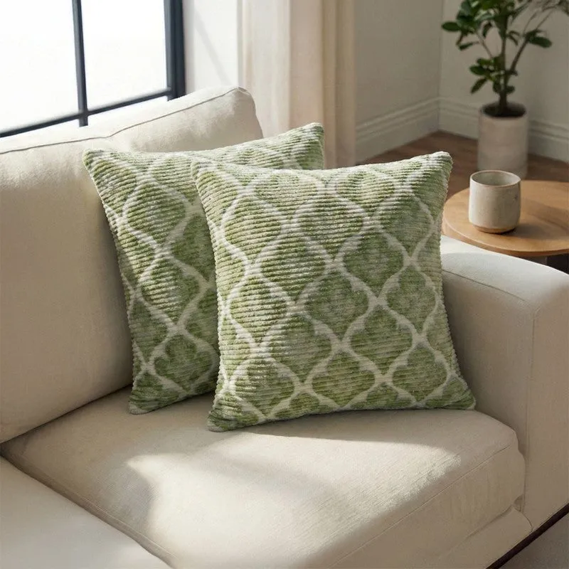 DiagMatrix Cushion Cover (Olive) - Set Of Two media 2
