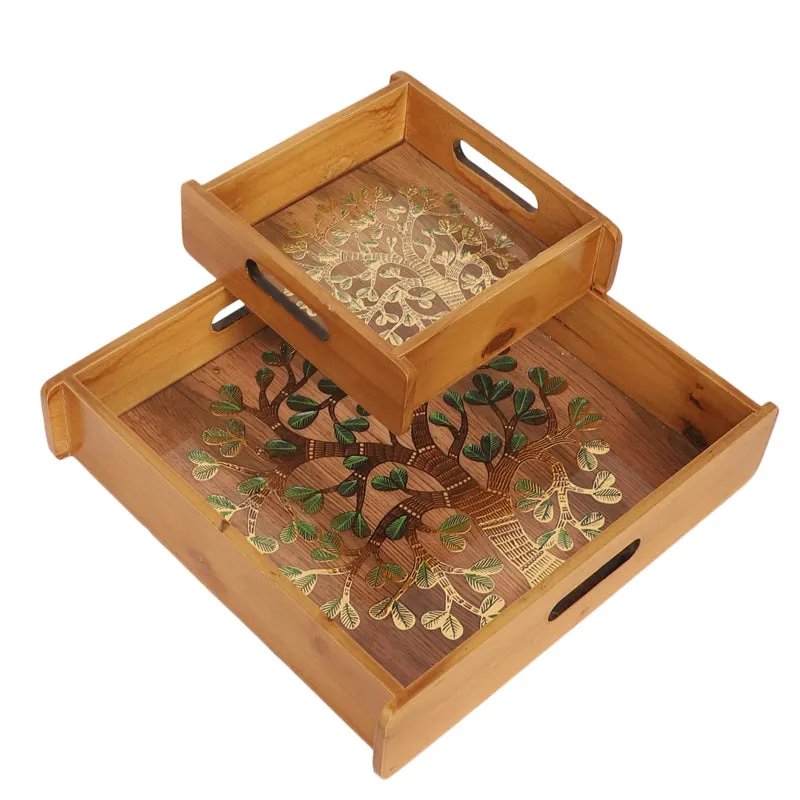 Sona Patta Wooden Serving Tray - Set of Two media 4