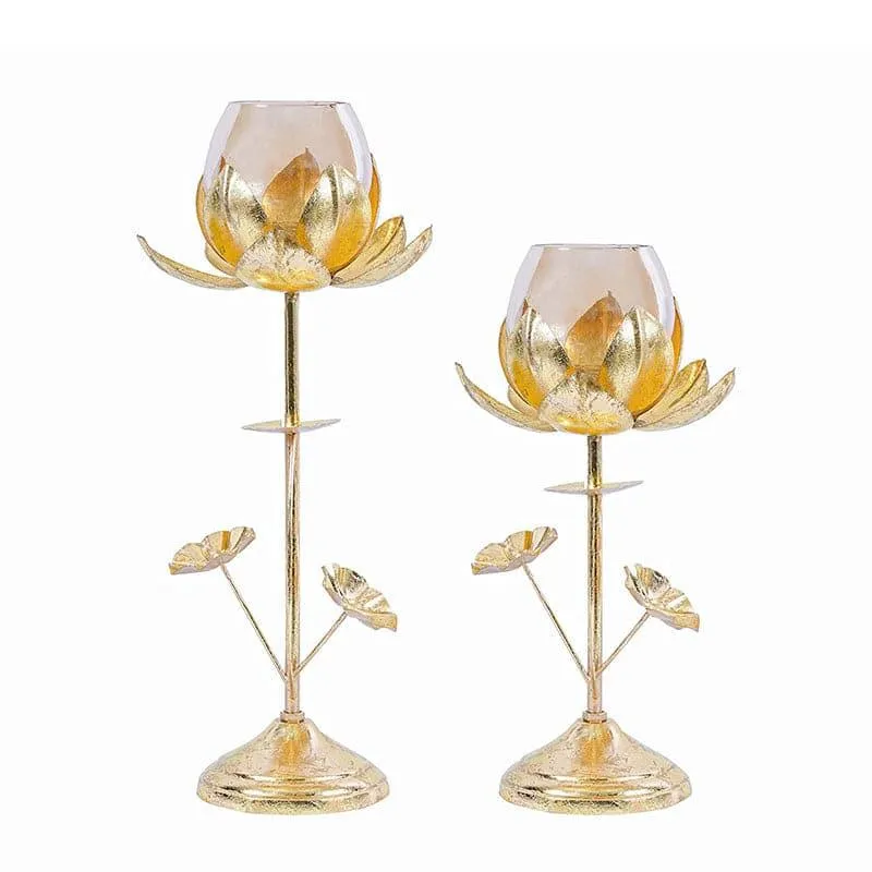 Lotus Glow Candle Holder - Set Of Two media 3