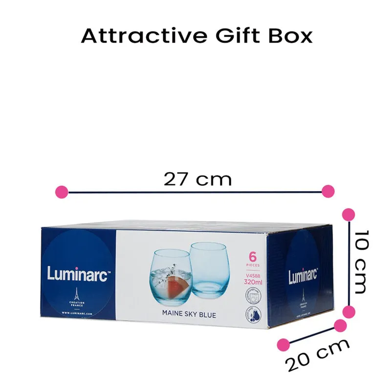 Luminarc Maine Whiskey Glass (320 mL/Sky Blue) - Set Of Six media 7