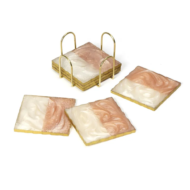 Nuxa Resin Coaster With Stand (Multicolor) - Seven Piece Set media 5