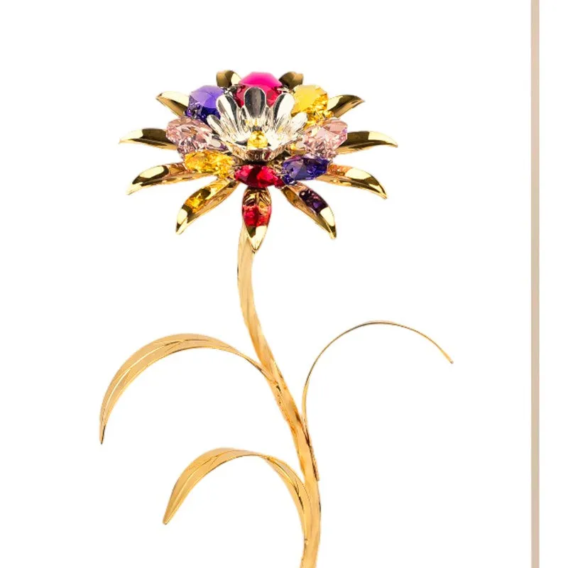 Golden Daisy Elegance 24K Gold Plated Mild Steel Showpiece (Multicolor) media 5