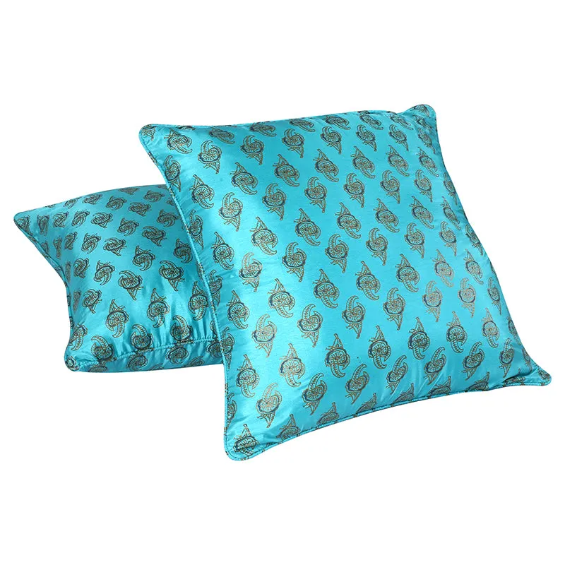 Turquoise Tales Printed Cushion Cover - Set Of Two media 4