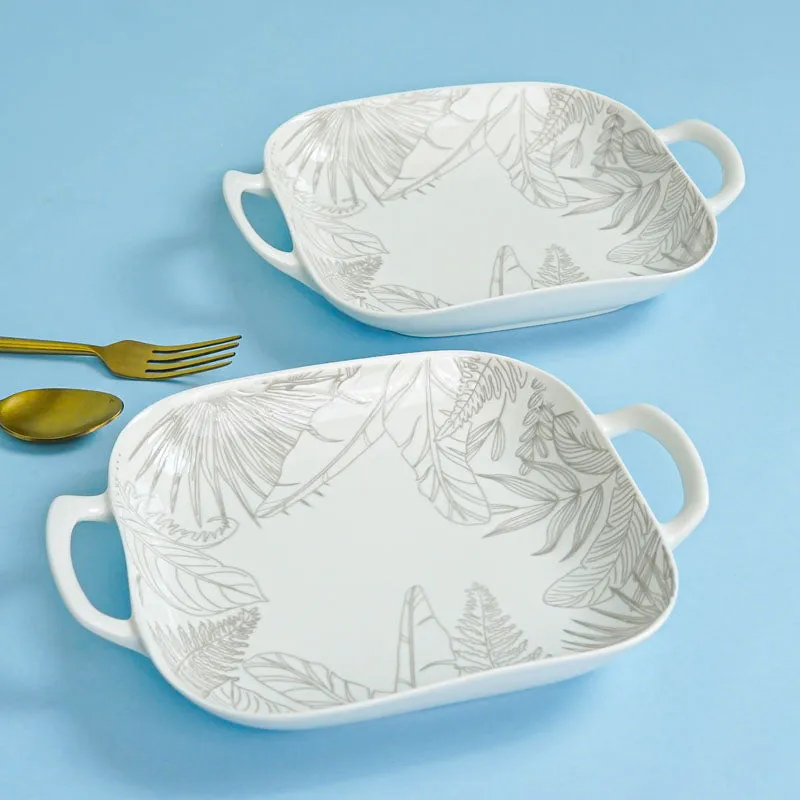Celene Square Porcelain Platter - Set of Two media 4