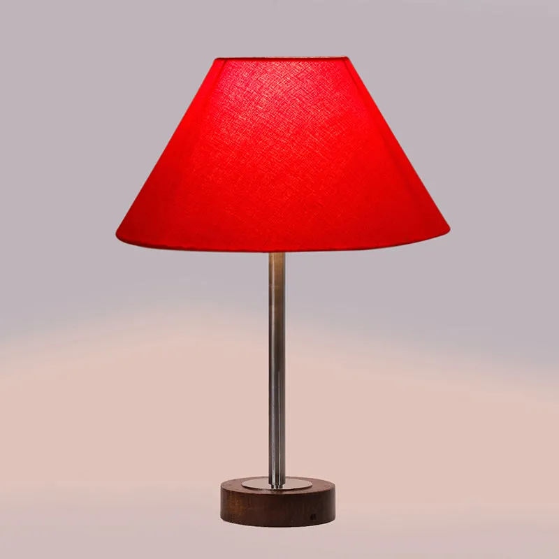 Cotin II Rodin Wooden Table Lamp - Red,Silver,Brown media 5