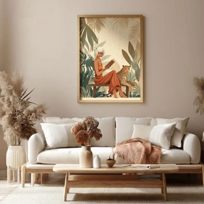 Elowen Canvas Wall Painting With Brown Frame media 4