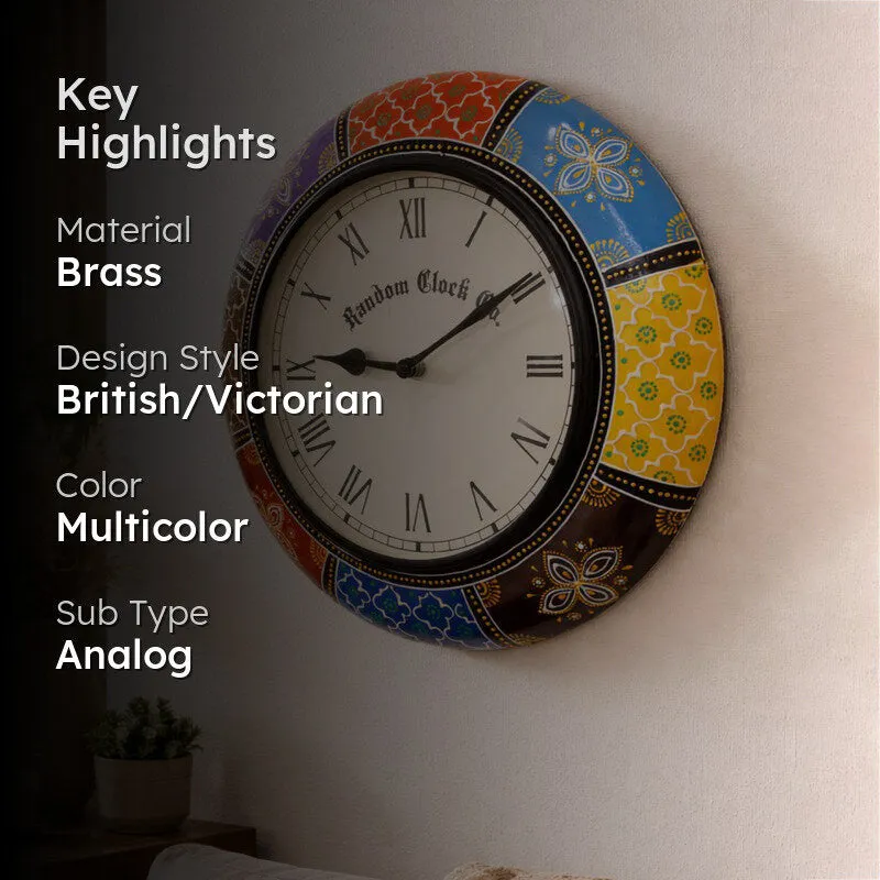 Novara Brass Analog Wall Clock media 2