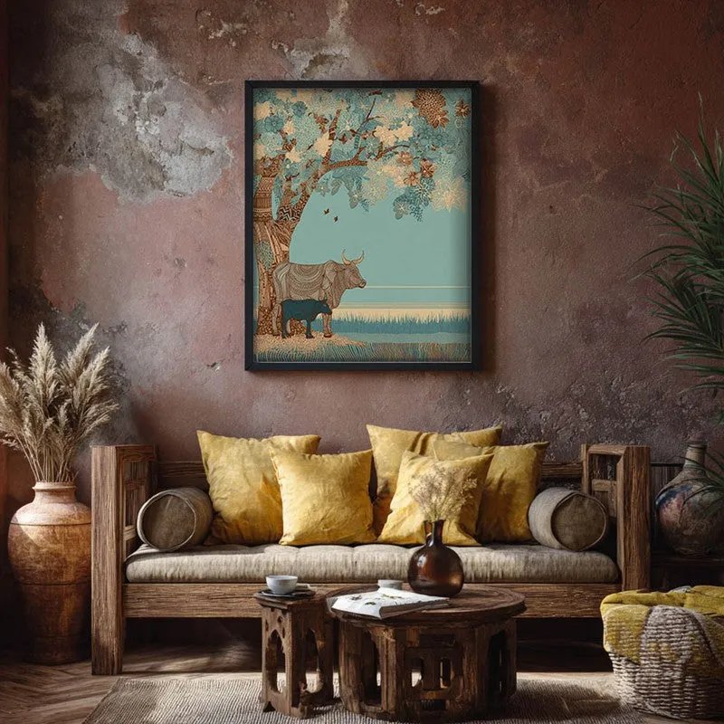Shantivan Canvas Wall Painting With Black Frame media 7