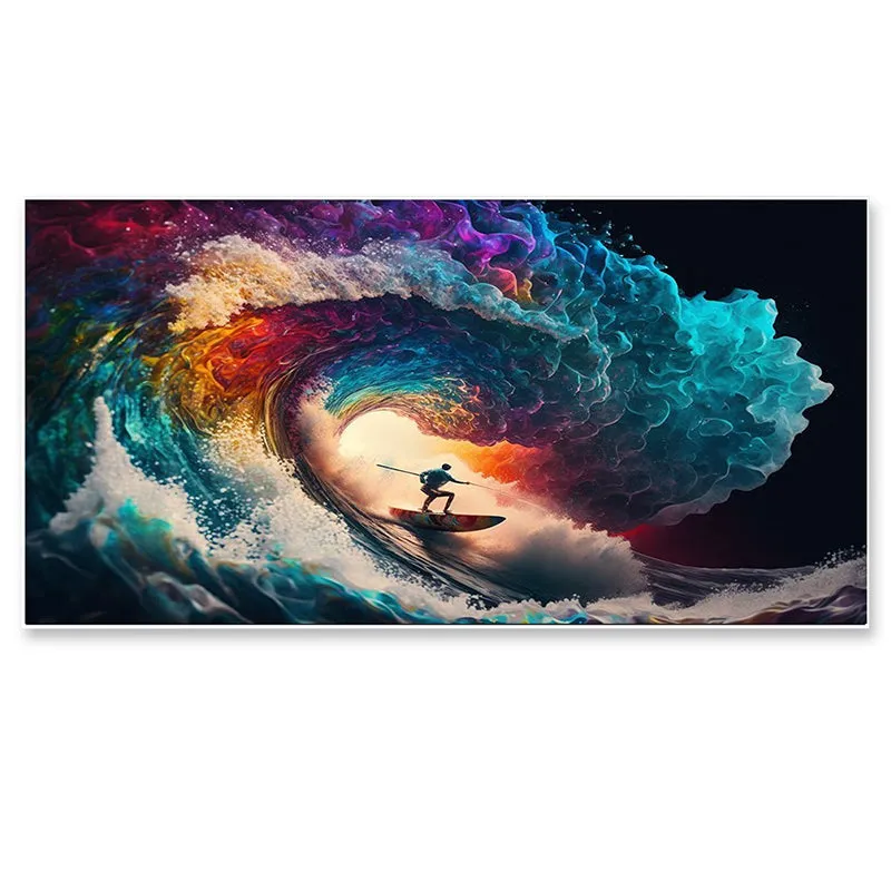 Cosmic Surfer Canvas Wall Painting media 3