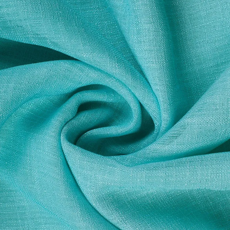Ombrina Linen Texture Sheer Curtain (Light Blue) - Set Of Two media 5