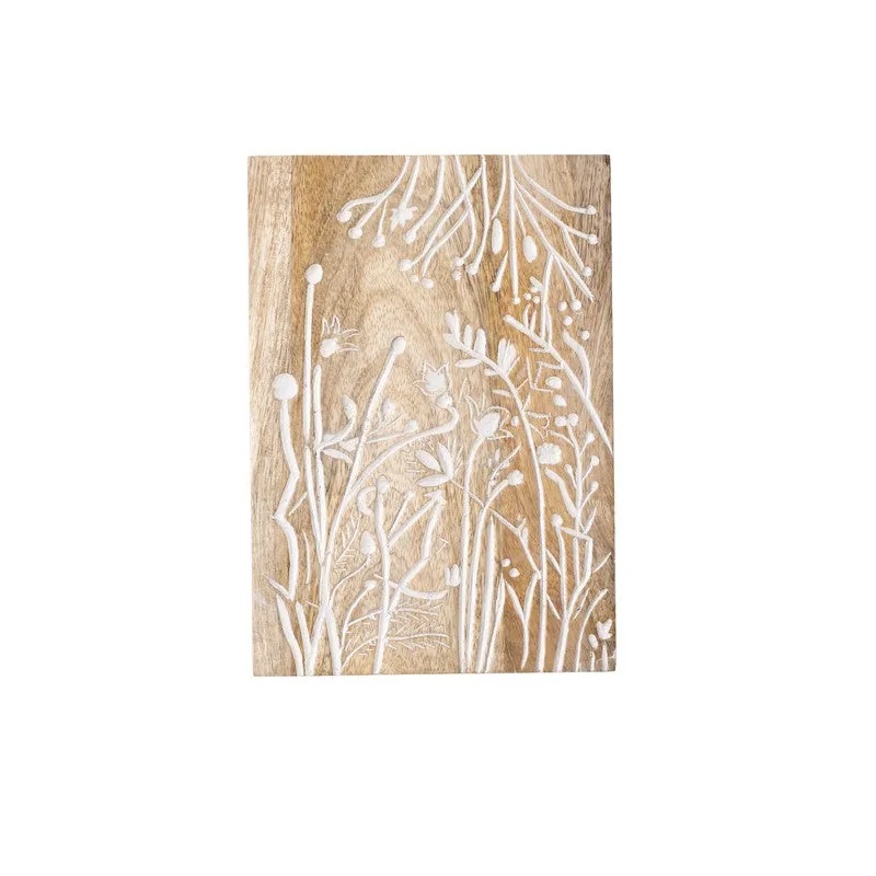 Nature's Whisper Stem and Leaf Carved Wooden Wall Plate media 3