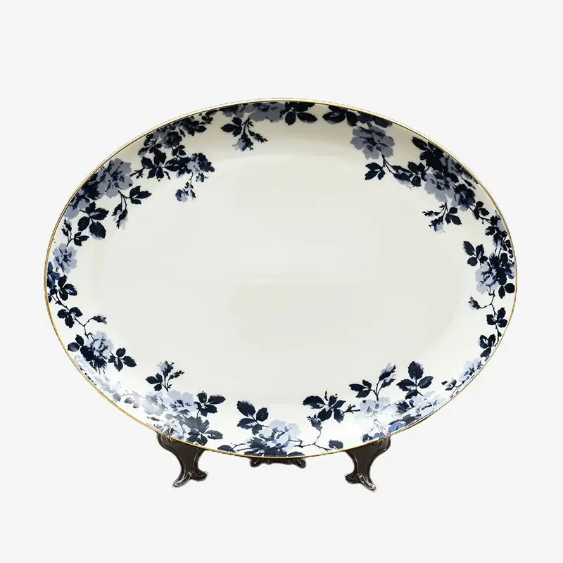 Zeneta Leaves 24k Gold Brushed Porcelain Dinner Set - 33 Piece Set media 7