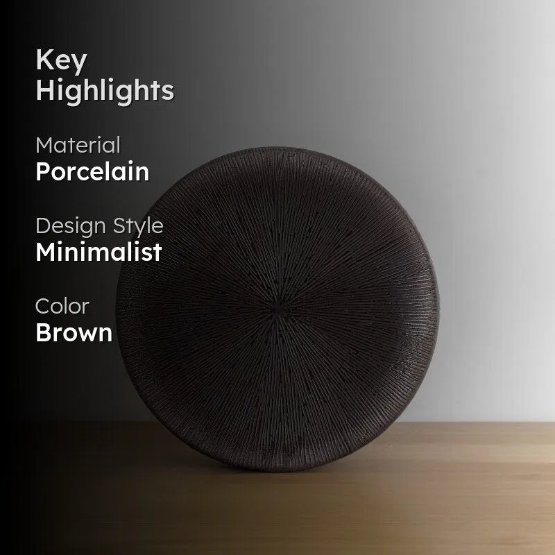 Rustic Brown Porcelain Plate media 2