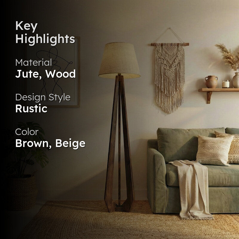 Ardentis Jute & Wood Floor Lamp media 2