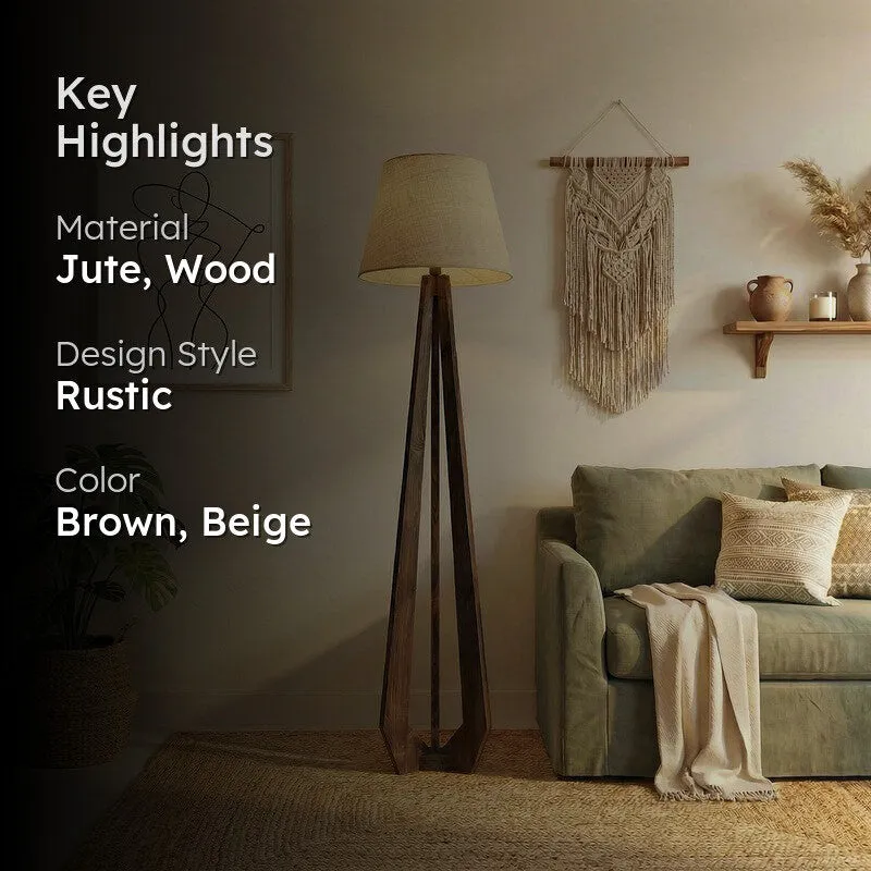 Ardentis Jute & Wood Floor Lamp media 2