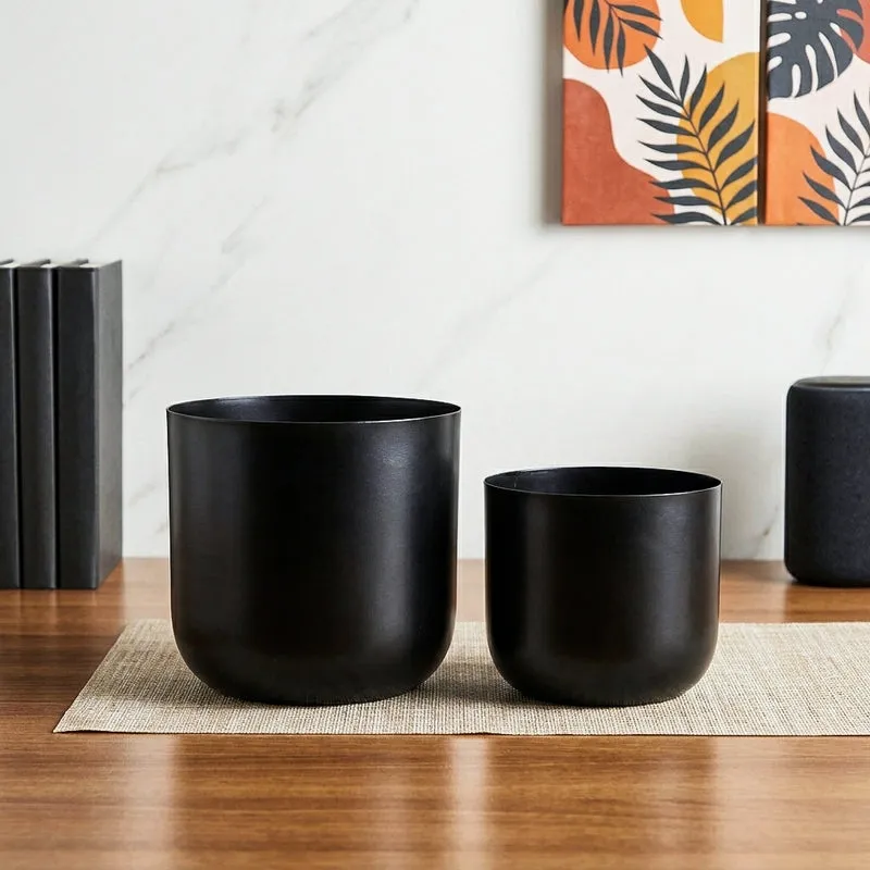 Luxe Glow Planter (Black) - Set Of Two media 1