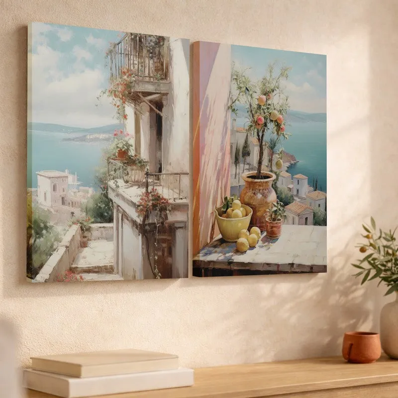Balcony Bloom Canvas Wall Art - Set of Two media 3