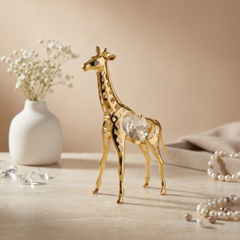 Golden Giraffe 24K Gold Plated Mild Steel Showpiece