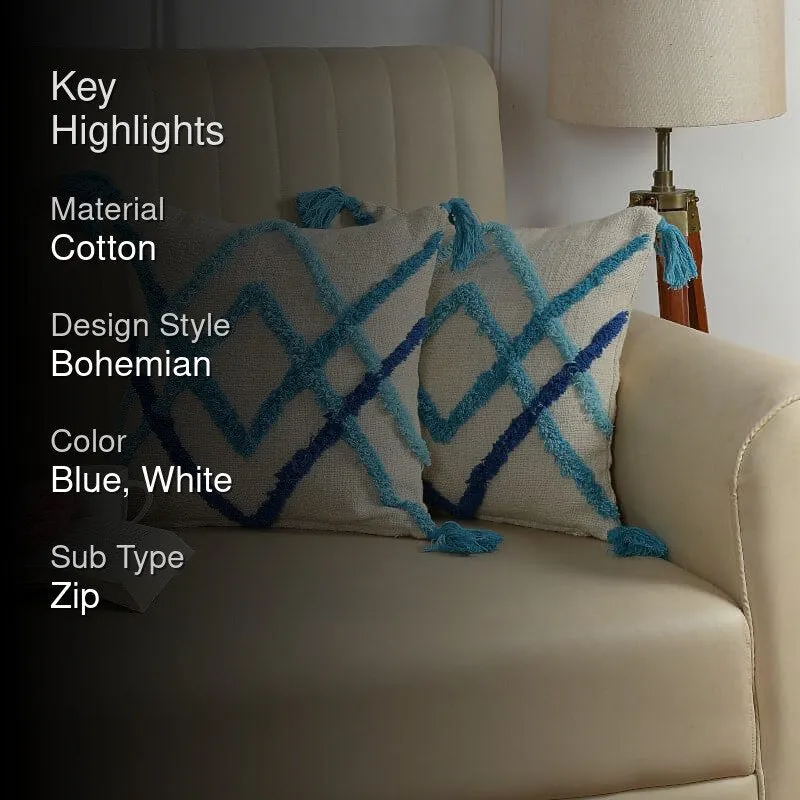 Melona Cross Tufted Cushion Cover - Set Of Two media 2