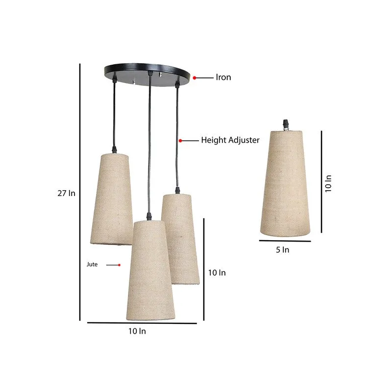 Nordic Neutral Triple Metal Ceiling Lamp - Beige media 8