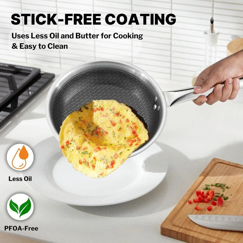 Kraft Sizzle Mate Kadhai and Frying Pan with Lid (2400 mL & 1600 mL) - Two Piece Set media 4