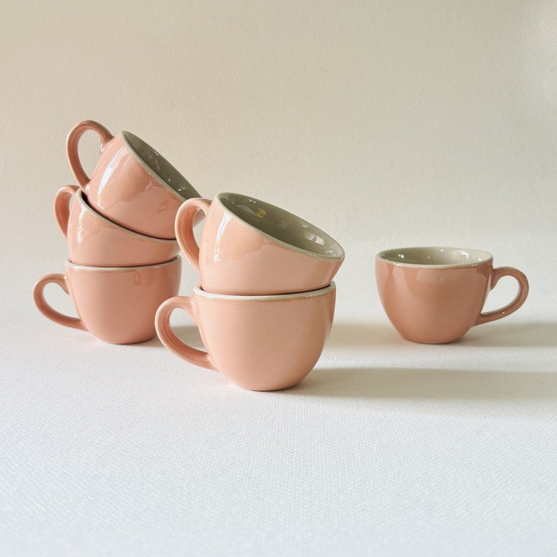Misty Ceramic Tea Cup (80 mL Each) - Set Of Six media 5