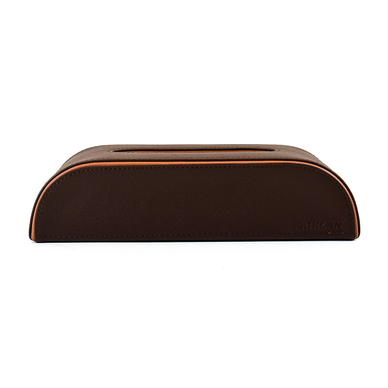 Tisca Curve Faux Leather Tissue Box - Brown media 4
