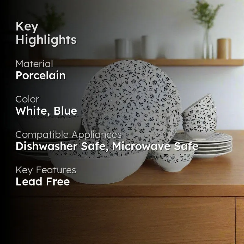 Pop Of Blue Dinner Set - 21 Piece Set media 2