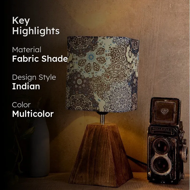 Vivid Blue Fabric Table Lamp - Multicolor media 2