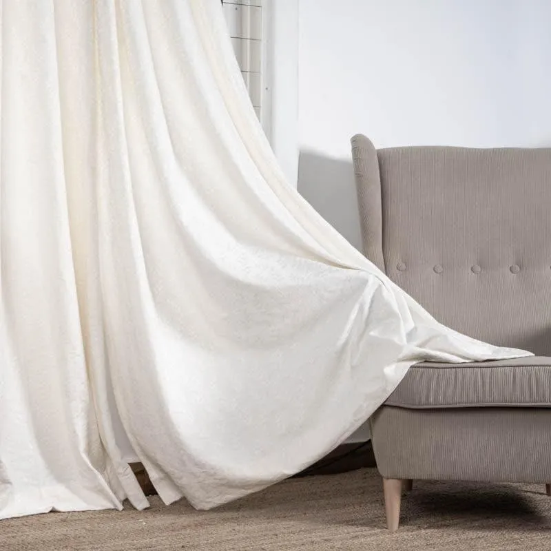 Noor Jacquard Single Curtain (White) media 3