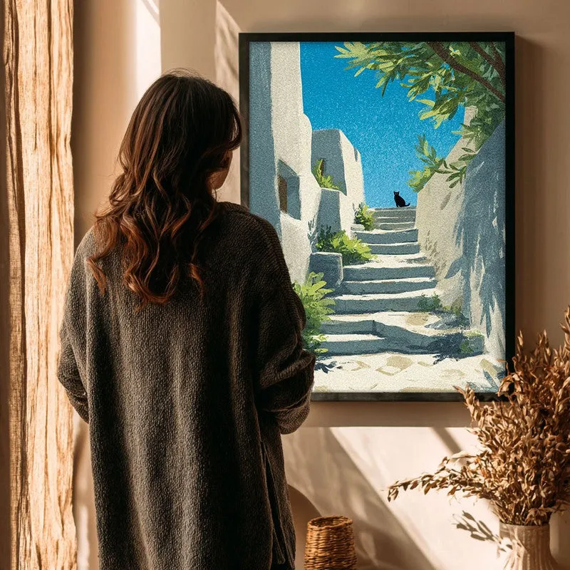 Coastal Poise Canvas Wall Painting - Black Frame media 4