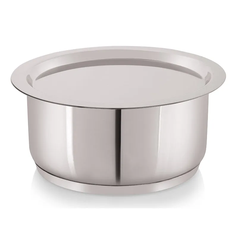 Nirlon Stainless Steel Pateela With Lid - 3000 mL/8 Inches media 8