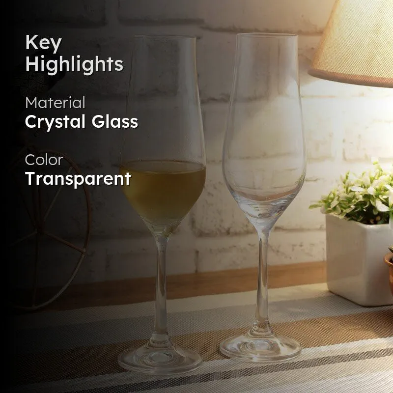 Stella Bohemia Crystal Flute Glasses (170 ML) - Set Of Six media 2