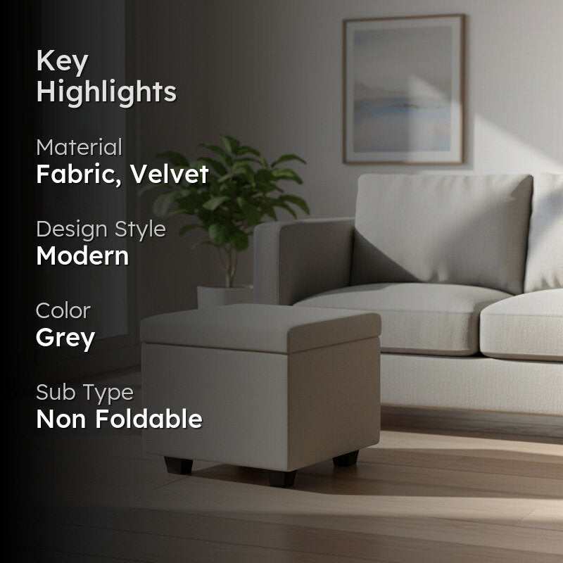 Kavin Plurio Ottoman - Grey media 2