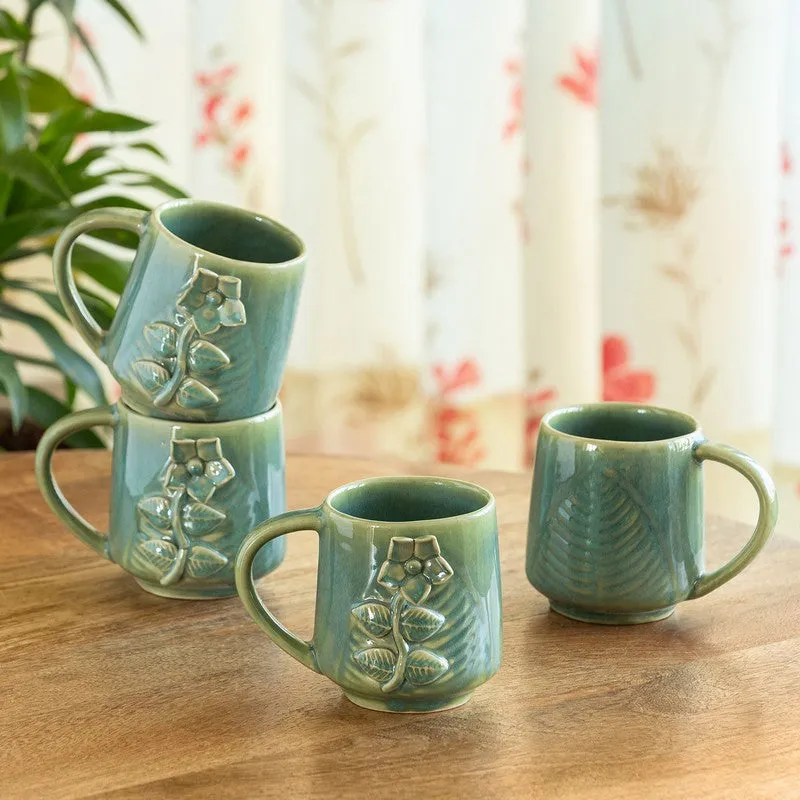Sage Ceramic Coffee Mug (330 mL Each) - Set Of Four media 1