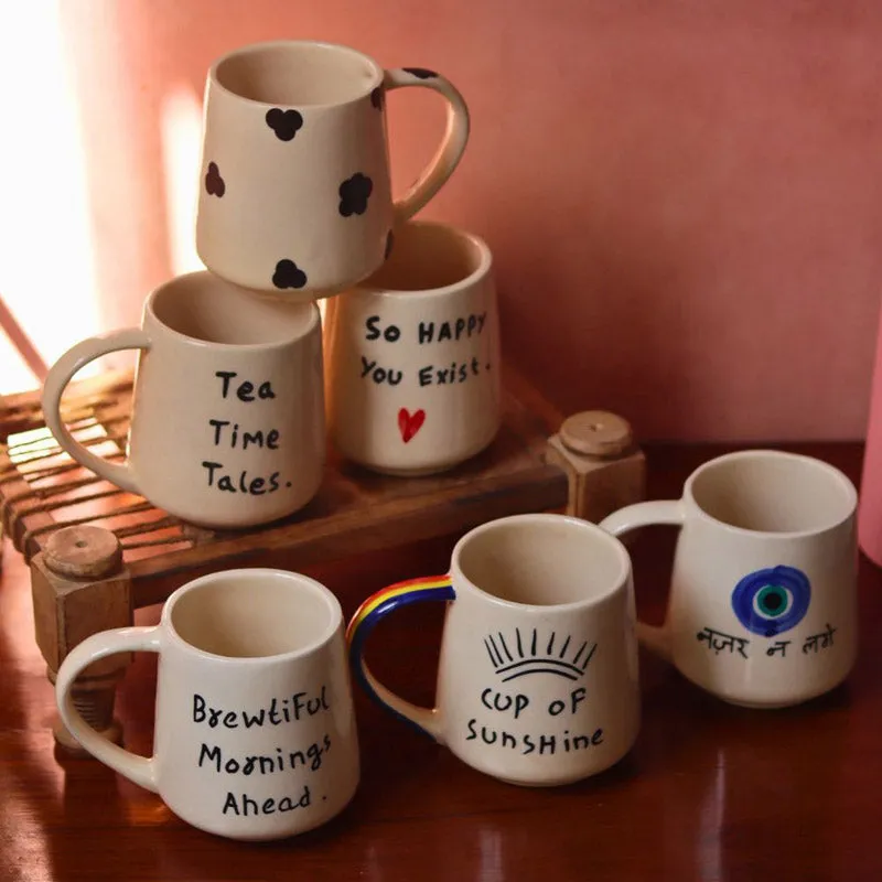 Tea Ceramic Coffee Mug (250 mL Each) - Set of Six media 1
