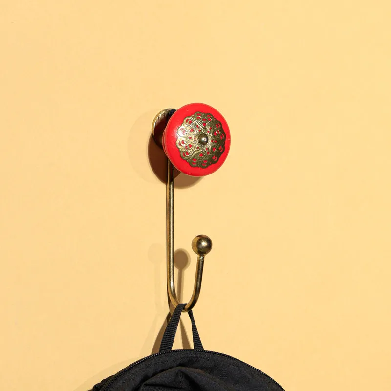 Red Flora Filigree Wall Hook media 1