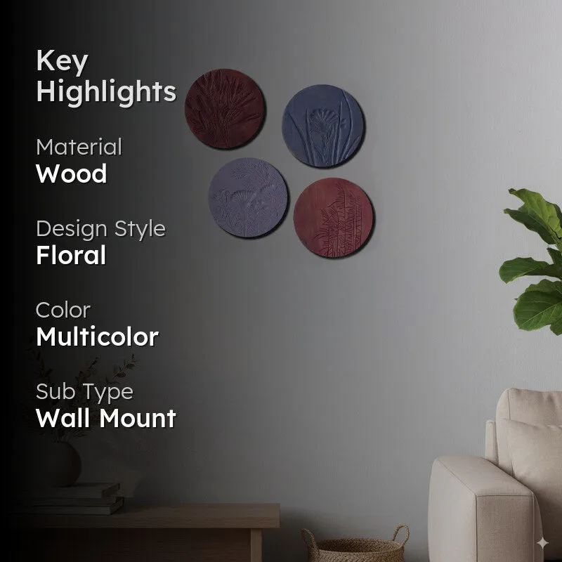 Rustic Charm Wooden Wall Plates - Set Of Four media 2