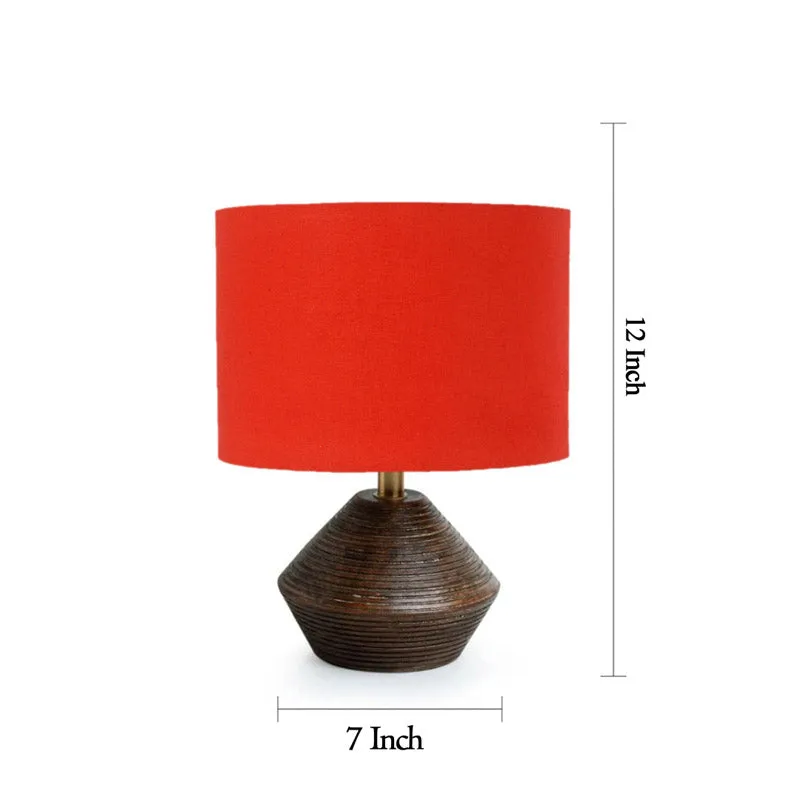 Yami Wooden Table Lamp - Brown,Orange media 7