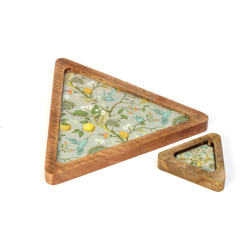 Art Traingular Chip & Dip Mango Wood Platter - Set of Two media 3