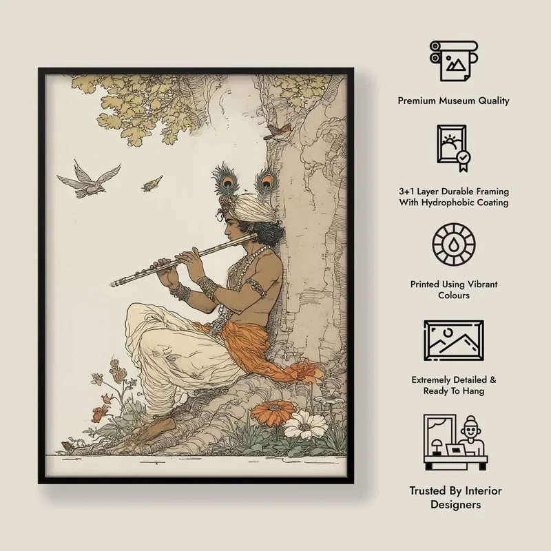 Lord Murlidhar Krishna Blissful Archival Paper Wall Art media 8