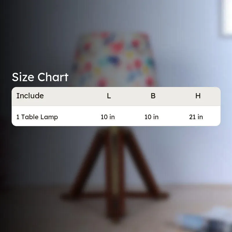 Luna Borealis Printed Tripod Mango Wood Table Lamp - Multicolor media 6