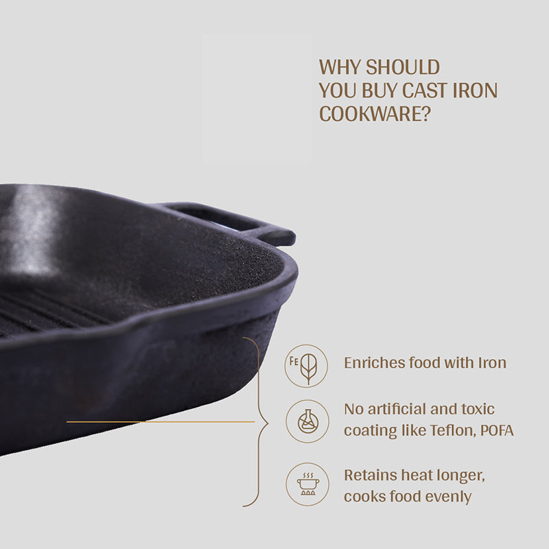 Char & Sear Pre-Seasoned Cast Iron Grill Pan image 3