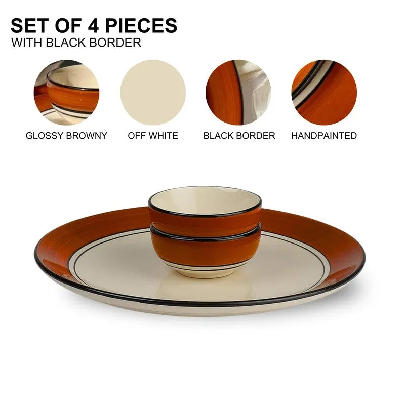 Terra Muse Viro Ceramic Dinner Set (Brown) - 4 Piece Set media 5