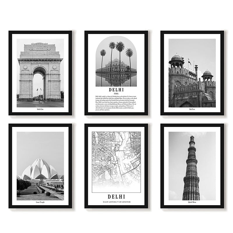 Monochrome Monuments III Wall Art With Frame - Set Of Six media 4